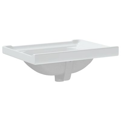 vidaXL Lavabo de baño rectangular cerámica blanco 61x48x23 cm
