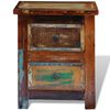 vidaXL Mesita de noche con 2 cajones madera maciza reciclada