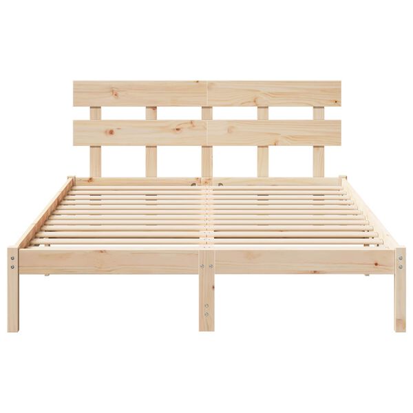 vidaXL Estructura de cama Marr&oacute;n 150 x 200 cm Madera maciza de Pino