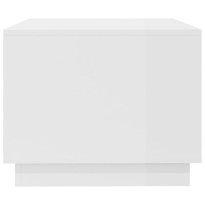 vidaXL Mesa de centro madera contrachapada blanco brillo 102,5x55x44cm
