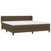 vidaXL Cama box spring con colch&oacute;n tela marr&oacute;n oscuro 200x200 cm