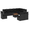 vidaXL Set de sof&aacute;s de jard&iacute;n 11 pzas y cojines rat&aacute;n sint&eacute;tico negro