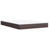 vidaXL Cama box spring con colch&oacute;n tela marr&oacute;n oscuro 140x190 cm