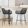 vidaXL Silla de Bar 2 pcs Negro 55 x 52 x 92 cm Ratan e Hierro