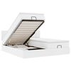 vidaXL Estructura cama otomana colchones cuero sint&eacute;tico blanco