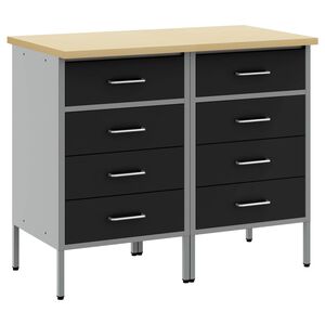 vidaXL Armario de trabajo 2 uds. Negro y Gris 100 x 55 x 85 cm