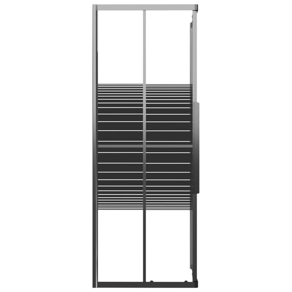 vidaXL Cabina de ducha a rayas ESG negra 80x80x180 cm