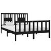vidaXL Estructura de cama doble madera maciza negra 135x190 cm