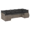 vidaXL Set de sof&aacute;s de jard&iacute;n 7 piezas con cojines rat&aacute;n PE gris