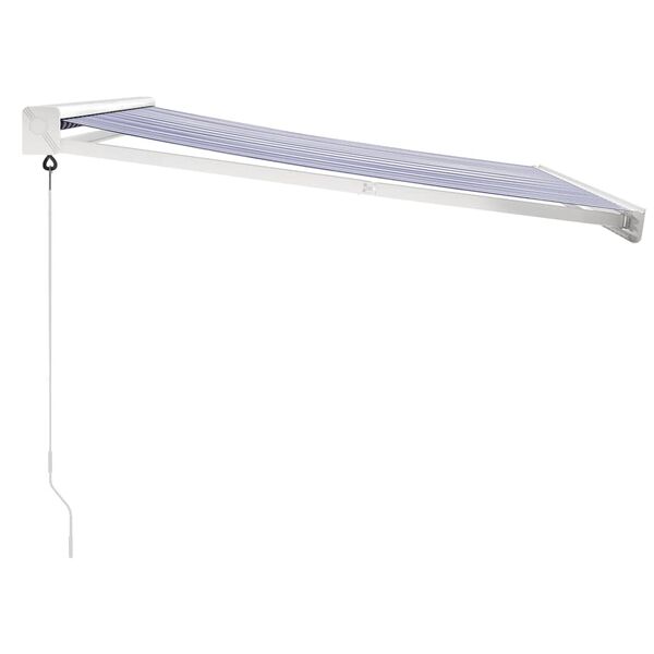 vidaXL Toldo retr&aacute;ctil aluminio y tela azul y blanco 3x2,5 m