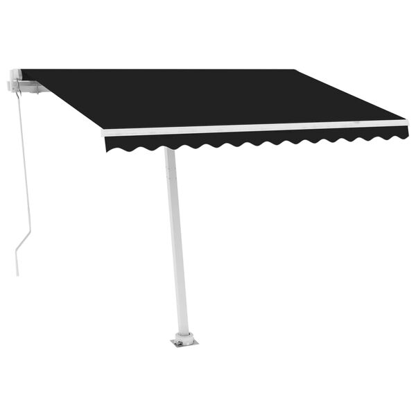 vidaXL Toldo manual retr&aacute;ctil con luz LED antracita 300x250 cm