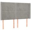 vidaXL Cama box spring colch&oacute;n y LED terciopelo gris claro 140x200 cm