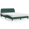 vidaXL Cama con colchón Dover terciopelo verde oscuro 140x190 cm