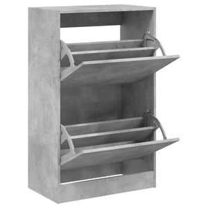 vidaXL Zapatero de madera de ingenier&iacute;a gris hormig&oacute;n 60x34x96,5 cm