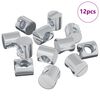 vidaXL Tuercas de barril 12 pcs Plateado M6 x 12 mm Metal