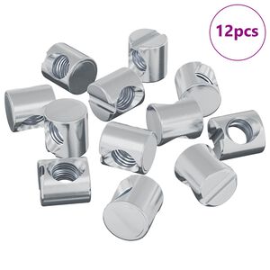 vidaXL Tuercas de barril 12 pcs Plateado M6 x 12 mm Metal