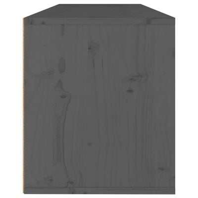 vidaXL Armario de pared de madera maciza de pino gris 100x30x35 cm