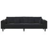 vidaXL Sof&aacute; con coj&iacute;n Negro 250 x 77 x 76 cm Terciopelo