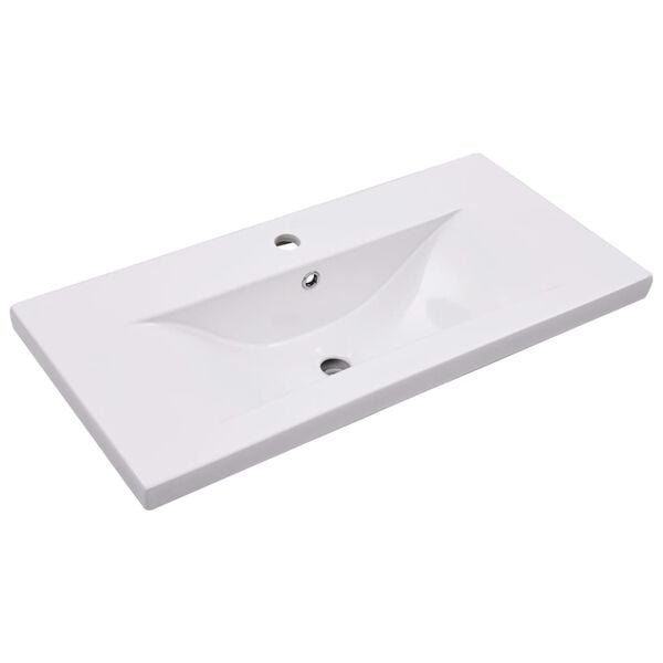 vidaXL Lavabo encastrado de cer&aacute;mica blanco 81x39,5x18,5 cm