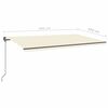 vidaXL Toldo retr&aacute;ctil manual con postes crema 6x3,5 m