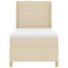 vidaXL Cama tipo Box Spring con colch&oacute;n Crema 90 x 200 cm tela
