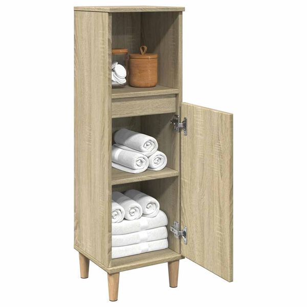 vidaXL Armario de ba&ntilde;o madera contrachapada roble Sonoma 30x30x100 cm