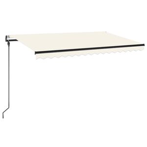 vidaXL Toldo autom&aacute;tico con LED y sensor de viento crema 450x300 cm