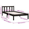vidaXL Estructura de cama sin colch&oacute;n madera maciza negro 100x200 cm