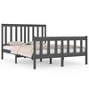 vidaXL Estructura de cama doble sin colch&oacute;n madera maciza gris