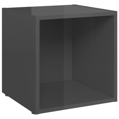 vidaXL Mueble para TV madera contrachapada gris brillo 37x35x37 cm