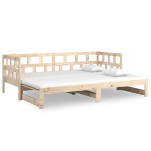 vidaXL Sofá cama extraíble madera maciza de pino 2x(90x200) cm
