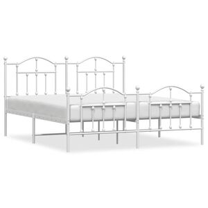vidaXL Estructura cama sin colch&oacute;n con estribo metal blanco 183x213 cm