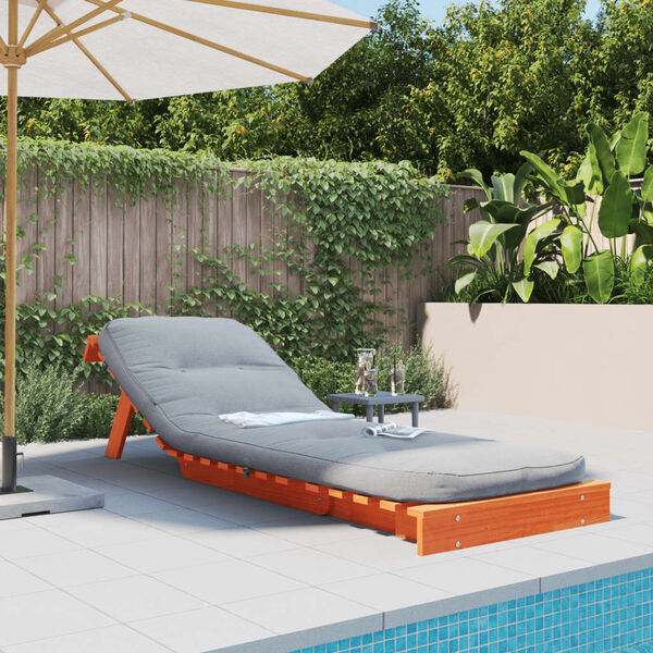 vidaXL Fut&oacute;n sof&aacute; cama con colch&oacute;n madera maciza marr&oacute;n 70x206x11 cm