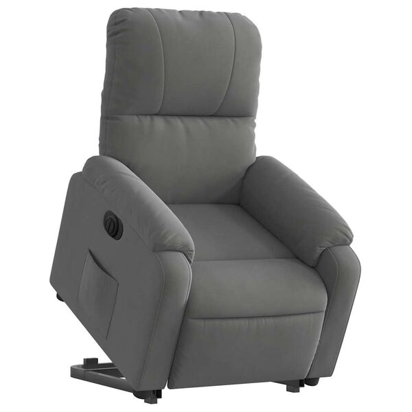 vidaXL Sill&oacute;n el&eacute;ctrico reclinable elevable tela microfibra gris