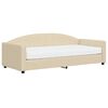 vidaXL Sofá cama con colchón tela crema 90x200 cm