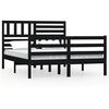 vidaXL Estructura de cama de madera maciza negro 150x200 cm