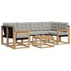vidaXL Conjunto de sof&aacute;s de exterior 7 uds. Blanco y Gris Claro