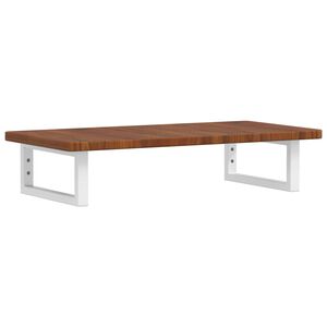 vidaXL Estante de lavabo de pared de acero y madera maciza de roble