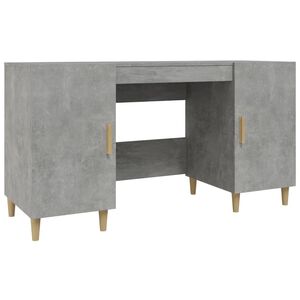 vidaXL Escritorio de madera contrachapada gris hormig&oacute;n 140x50x75 cm