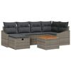 vidaXL Conjunto de sof&aacute;s de jard&iacute;n 7 pcs Gris rat&aacute;n sint&eacute;tico