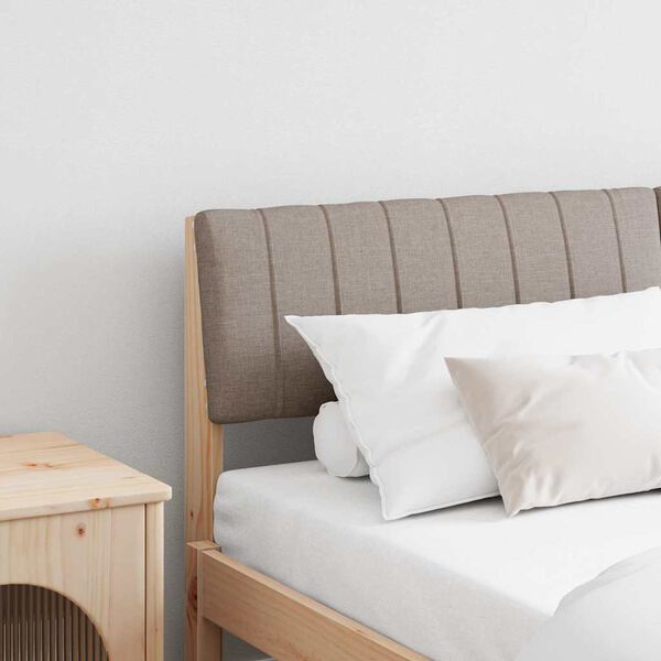 vidaXL Cabecero tapizado Taup&eacute; 160 cm Madera de pino macizo