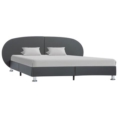 vidaXL Estructura de cama de cuero sintético gris 120x200 cm