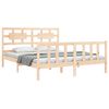 vidaXL Estructura de cama de matrimonio con cabecero madera maciza
