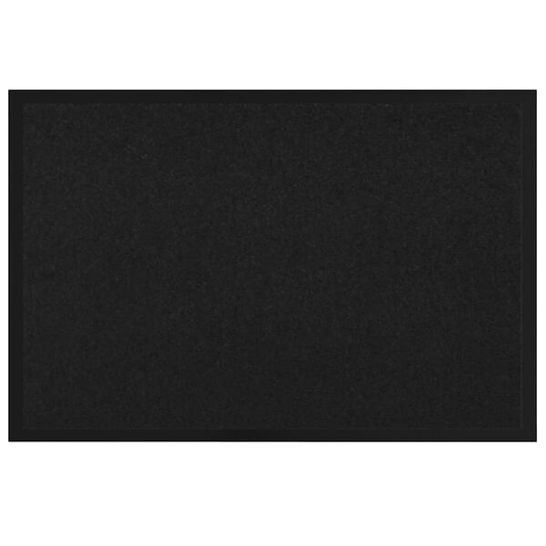 vidaXL Felpudo Negro 60 x 40 x 1.2 cm Tela de peluche