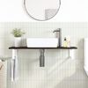 vidaXL Estante de lavabo de pared de acero y madera maciza de roble