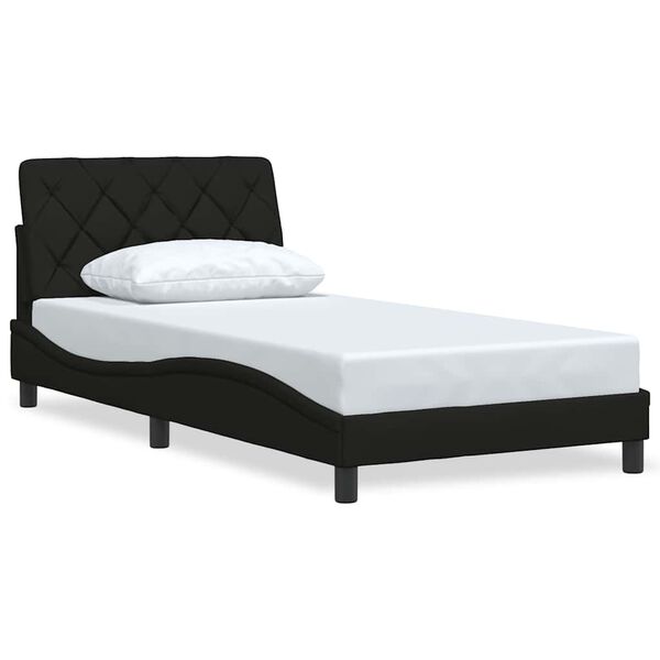 vidaXL Estructura de cama sin colch&oacute;n tela negro 100x200 cm