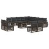 vidaXL Conjunto de sof&aacute;s de jard&iacute;n 14 uds. Gris y Gris Oscuro