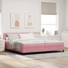 vidaXL Cama tipo Box Spring con colch&oacute;n Rosa 200 x 200 cm Terciopelo