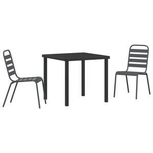 vidaXL Conjunto de Comedor de Jardín 3 pcs Antracita