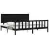 vidaXL Estructura de cama con cabecero madera maciza negro 200x200 cm